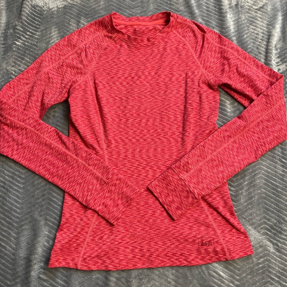 Womens REI Space Dye Crewneck Long Sleeve Tee XS